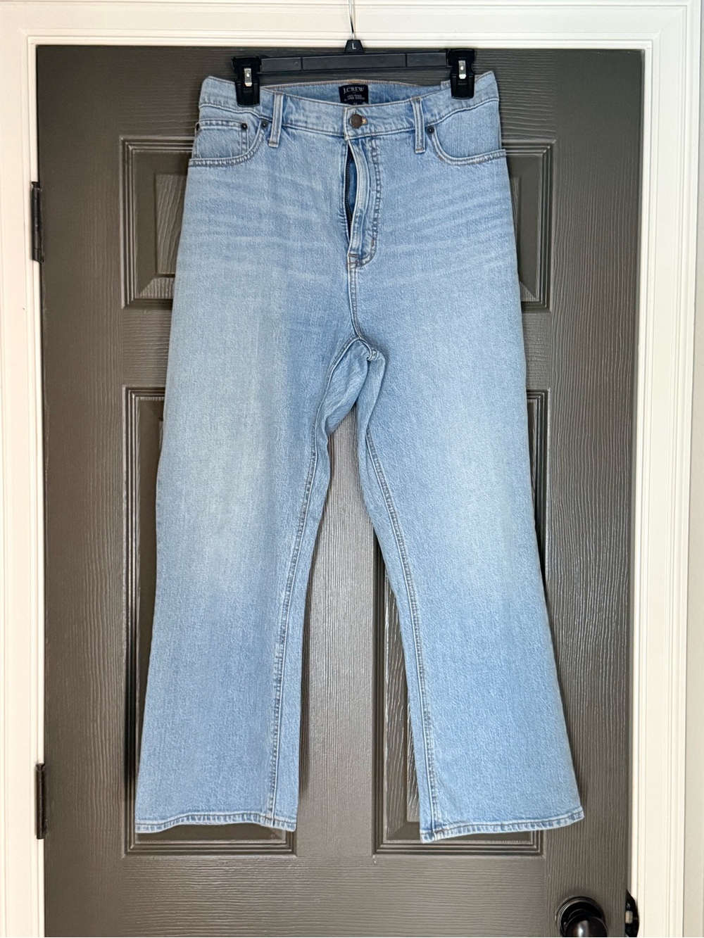 J. Crew Light Blue mid rise flare crop jean